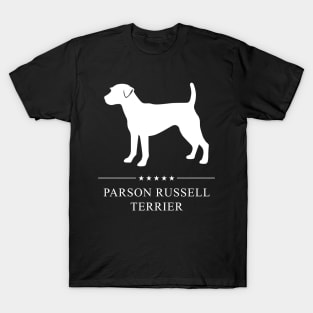 Parson Russell Terrier Dog White Silhouette T-Shirt